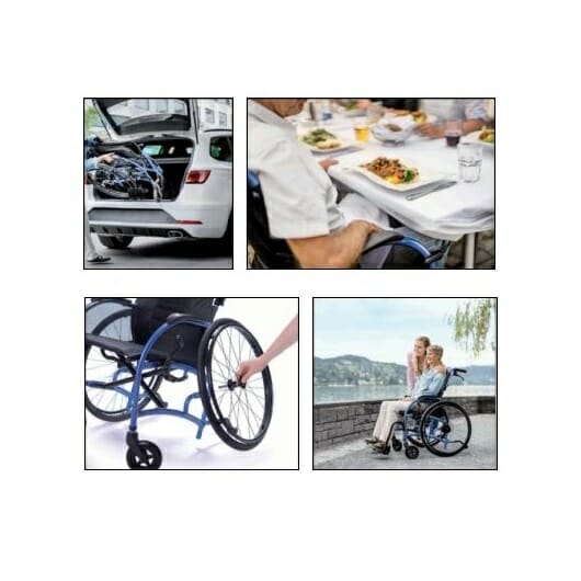 grænseflade Glatte grænse StrongbackMobility Allmobility sammenklappelig kørestol til handicappede