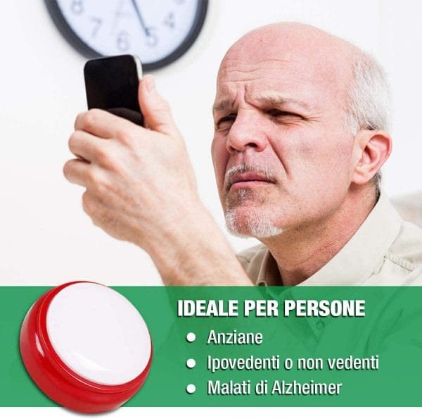 Orologio parlante per Anziani, Malati di Alzheimer, Ipovedenti o Non vedenti